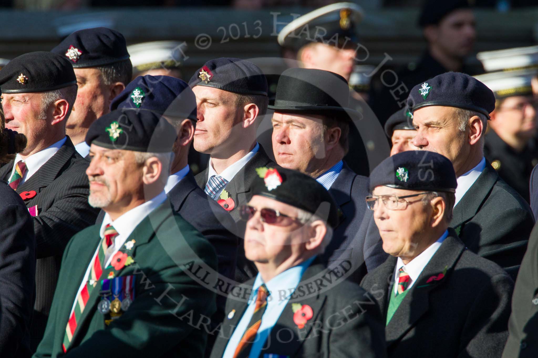 Remembrance Sunday at the Cenotaph in London 2014: Group B27 - Royal Dragoon Guards.
Press stand opposite the Foreign Office building, Whitehall, London SW1,
London,
Greater London,
United Kingdom,
on 09 November 2014 at 12:12, image #1820
