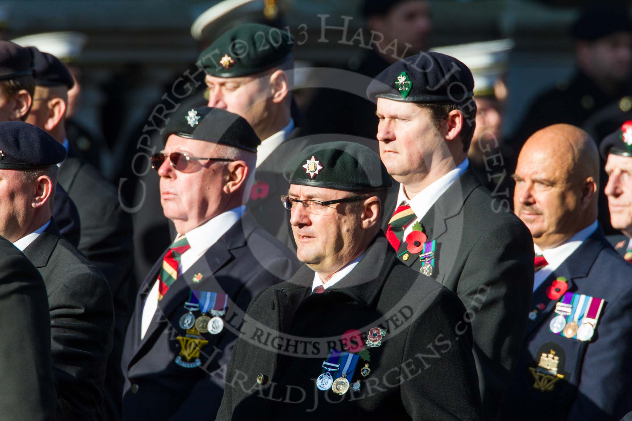 Remembrance Sunday at the Cenotaph in London 2014: Group B27 - Royal Dragoon Guards.
Press stand opposite the Foreign Office building, Whitehall, London SW1,
London,
Greater London,
United Kingdom,
on 09 November 2014 at 12:12, image #1823