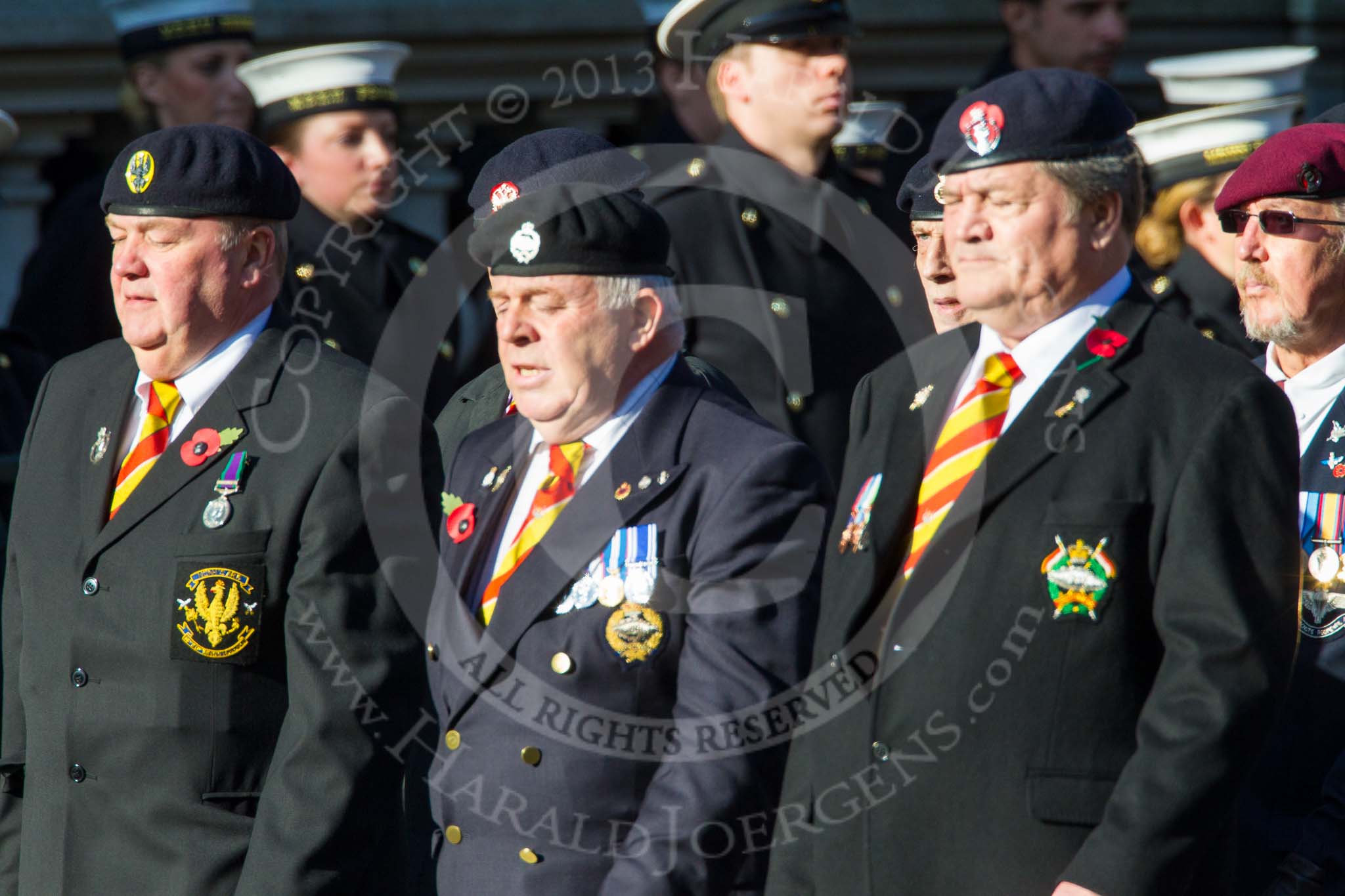 Remembrance Sunday at the Cenotaph in London 2014: Group B29 - Queen's Royal Hussars (The Queen's Own & Royal Irish).
Press stand opposite the Foreign Office building, Whitehall, London SW1,
London,
Greater London,
United Kingdom,
on 09 November 2014 at 12:12, image #1864