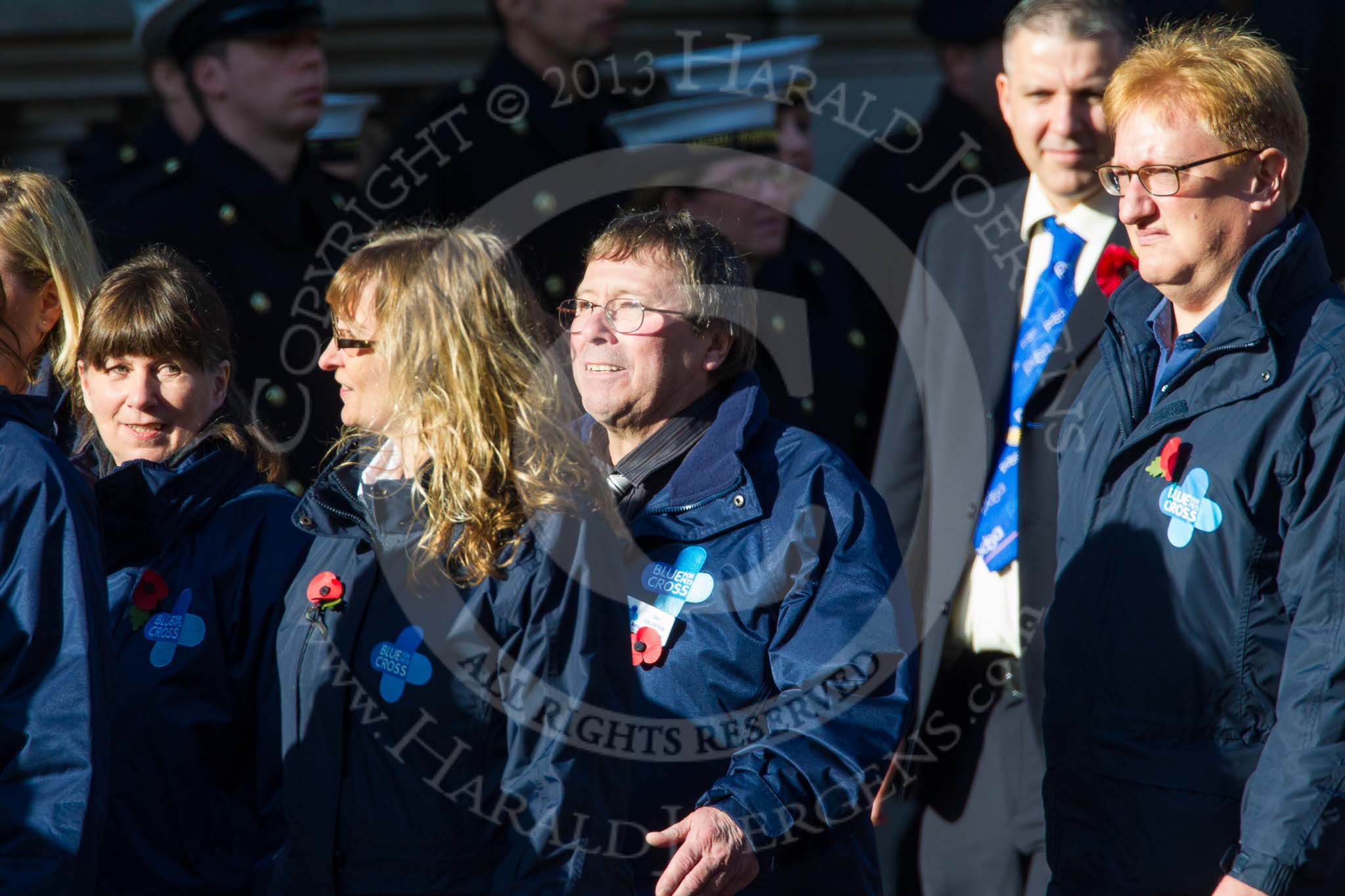 Remembrance Sunday at the Cenotaph in London 2014: Group M26 - The Blue Cross.
Press stand opposite the Foreign Office building, Whitehall, London SW1,
London,
Greater London,
United Kingdom,
on 09 November 2014 at 12:18, image #2200