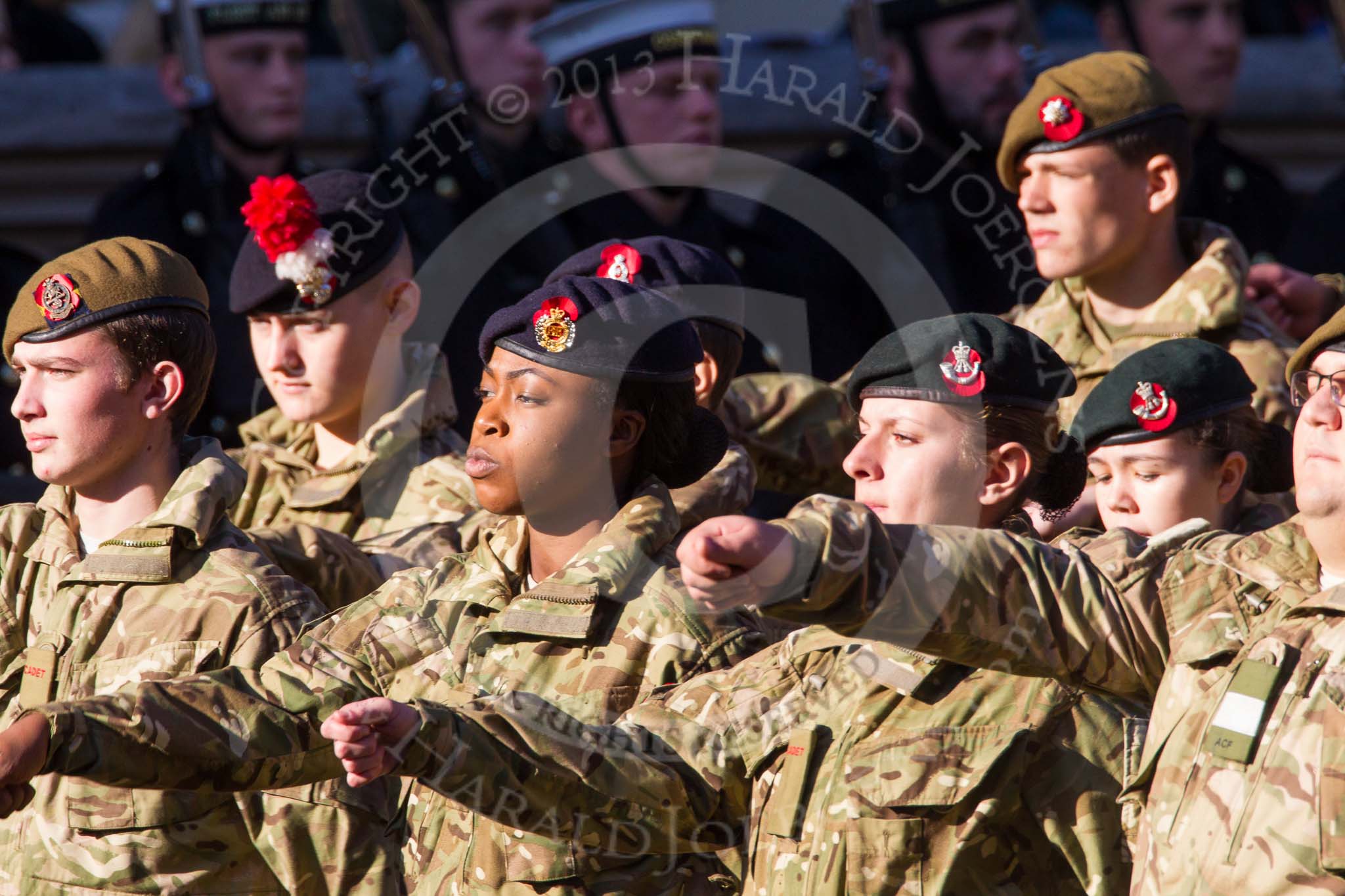 Remembrance Sunday at the Cenotaph in London 2014: Group M47 - Army Cadet Force.
Press stand opposite the Foreign Office building, Whitehall, London SW1,
London,
Greater London,
United Kingdom,
on 09 November 2014 at 12:21, image #2295