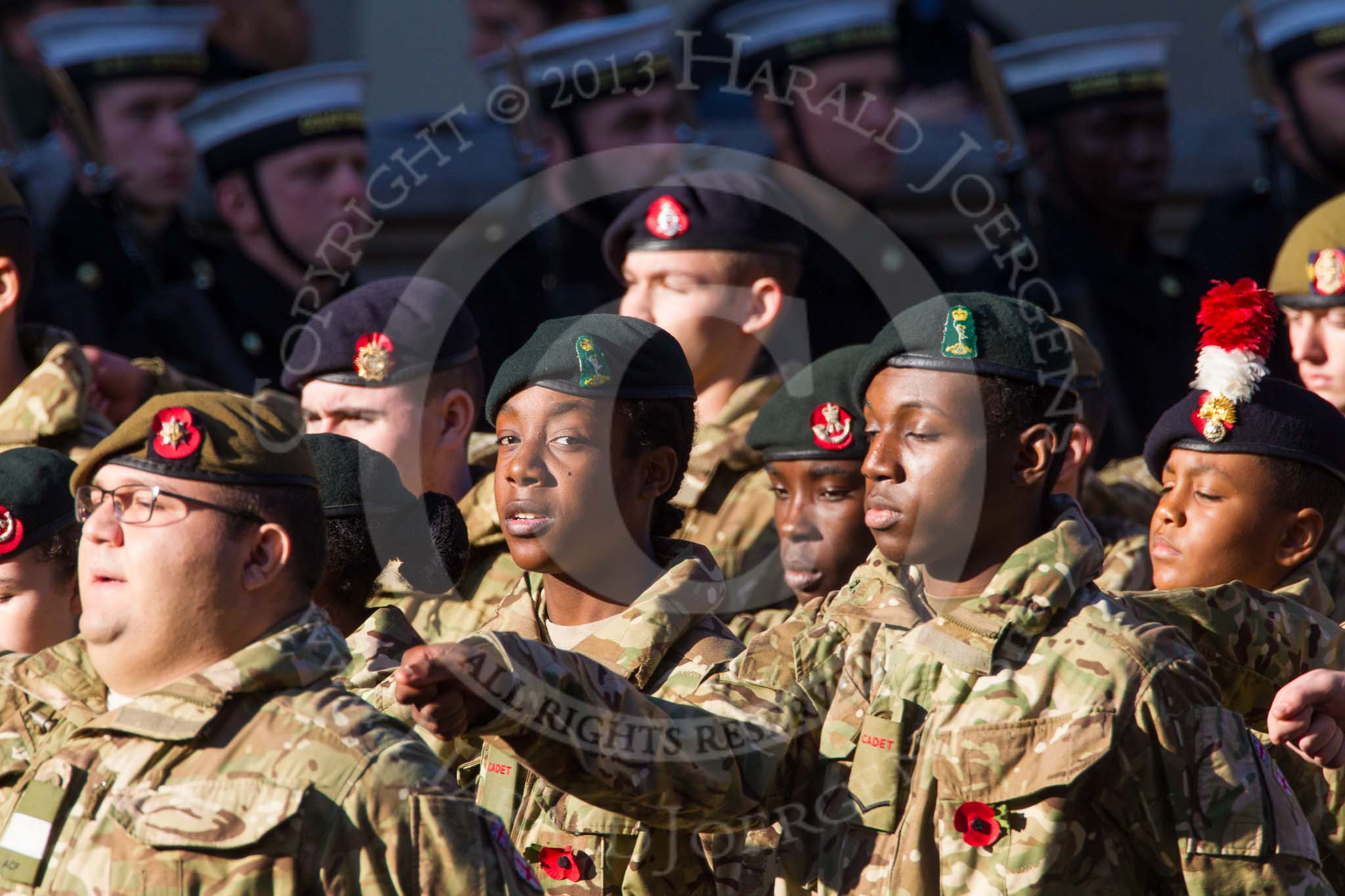 Remembrance Sunday at the Cenotaph in London 2014: Group M47 - Army Cadet Force.
Press stand opposite the Foreign Office building, Whitehall, London SW1,
London,
Greater London,
United Kingdom,
on 09 November 2014 at 12:21, image #2297
