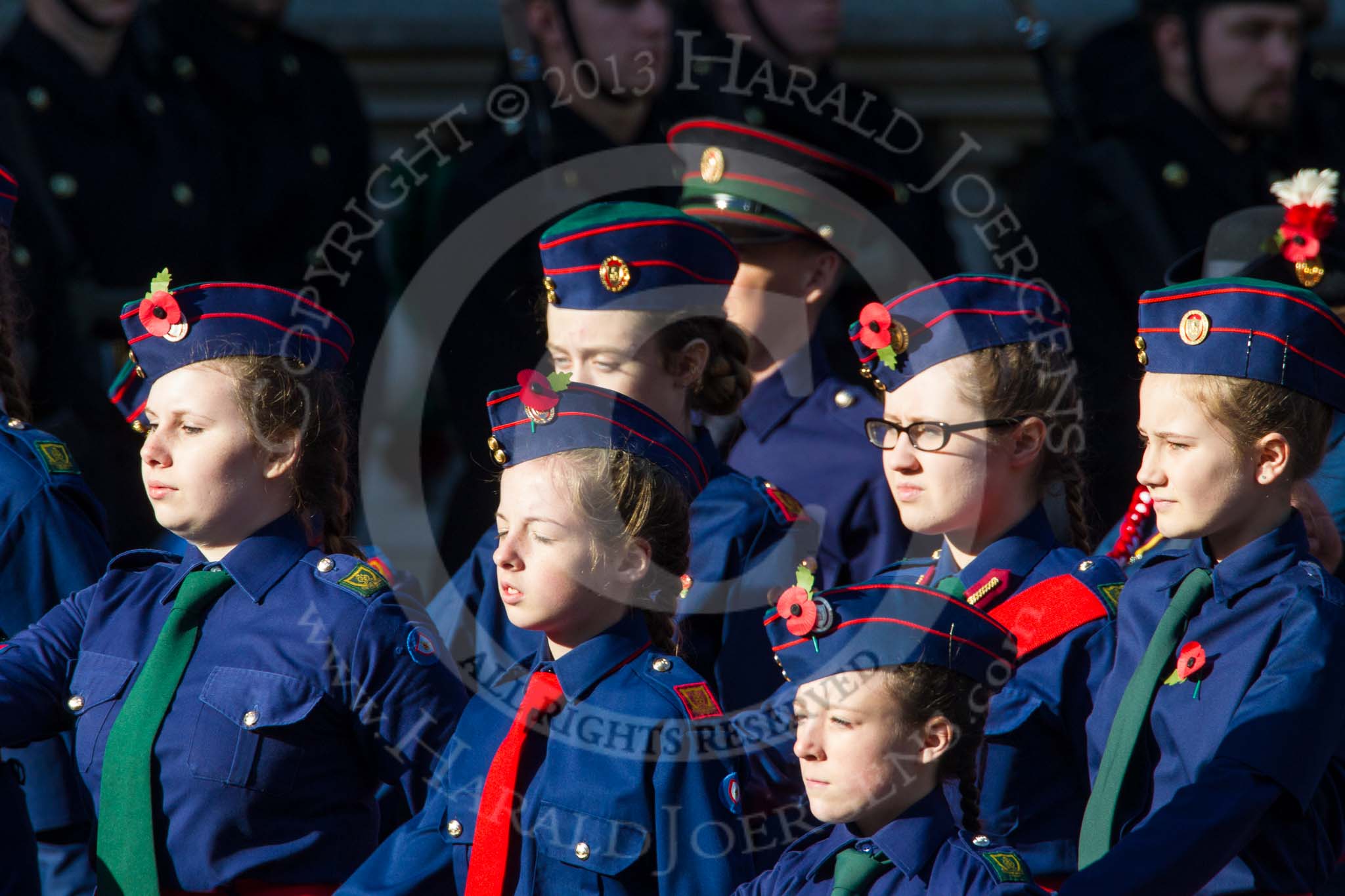 Remembrance Sunday at the Cenotaph in London 2014: Group M53 - Church Lads & Church Girls Brigade.
Press stand opposite the Foreign Office building, Whitehall, London SW1,
London,
Greater London,
United Kingdom,
on 09 November 2014 at 12:22, image #2348
