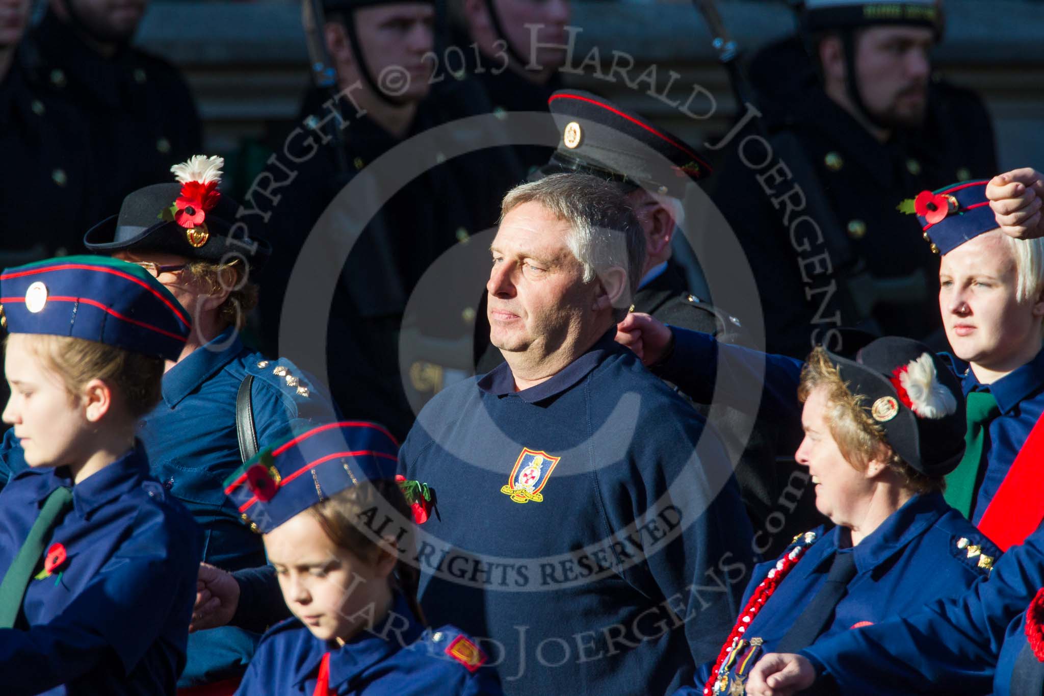 Remembrance Sunday at the Cenotaph in London 2014: Group M53 - Church Lads & Church Girls Brigade.
Press stand opposite the Foreign Office building, Whitehall, London SW1,
London,
Greater London,
United Kingdom,
on 09 November 2014 at 12:22, image #2350