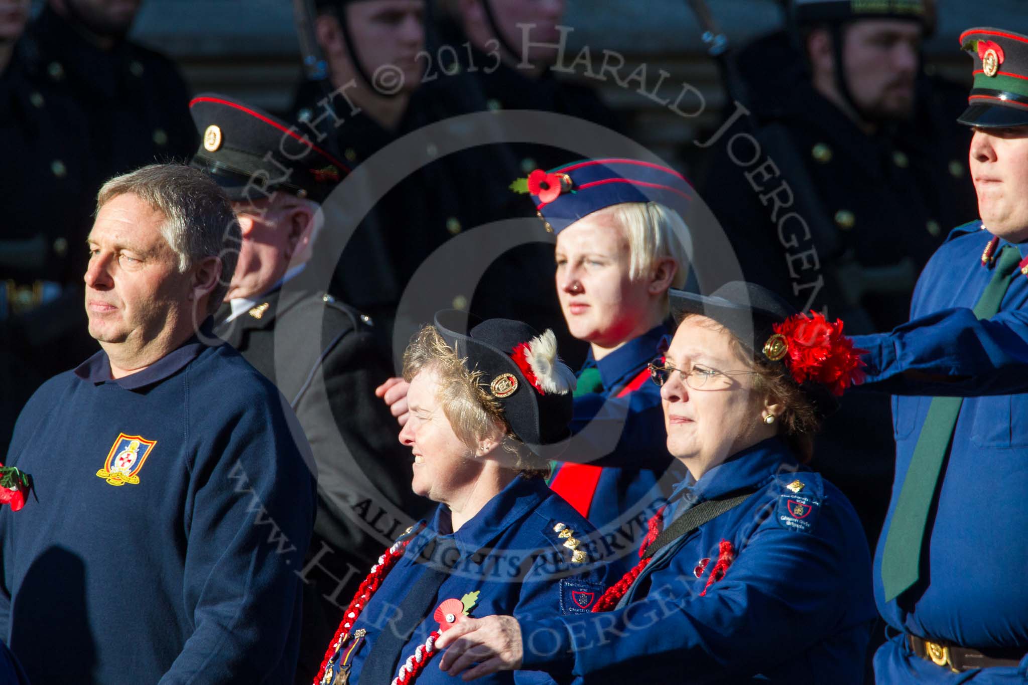 Remembrance Sunday at the Cenotaph in London 2014: Group M53 - Church Lads & Church Girls Brigade.
Press stand opposite the Foreign Office building, Whitehall, London SW1,
London,
Greater London,
United Kingdom,
on 09 November 2014 at 12:22, image #2351