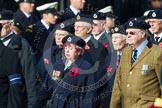 Remembrance Sunday at the Cenotaph in London 2014: Group C4 - Royal Observer Corps Association.
Press stand opposite the Foreign Office building, Whitehall, London SW1,
London,
Greater London,
United Kingdom,
on 09 November 2014 at 11:38, image #91