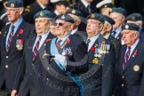 Remembrance Sunday at the Cenotaph in London 2014: Group C5 - National Service (Royal Air Force) Association.
Press stand opposite the Foreign Office building, Whitehall, London SW1,
London,
Greater London,
United Kingdom,
on 09 November 2014 at 11:39, image #101