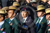 Remembrance Sunday at the Cenotaph in London 2014: Group D26 - British Gurkha Welfare Society.
Press stand opposite the Foreign Office building, Whitehall, London SW1,
London,
Greater London,
United Kingdom,
on 09 November 2014 at 11:47, image #487