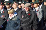 Remembrance Sunday at the Cenotaph in London 2014: Group A2 - Rifles Regimental Association.
Press stand opposite the Foreign Office building, Whitehall, London SW1,
London,
Greater London,
United Kingdom,
on 09 November 2014 at 11:59, image #1111