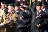 Remembrance Sunday at the Cenotaph in London 2014: Group A2 - Rifles Regimental Association.
Press stand opposite the Foreign Office building, Whitehall, London SW1,
London,
Greater London,
United Kingdom,
on 09 November 2014 at 11:59, image #1120