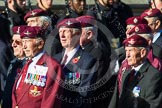 Remembrance Sunday at the Cenotaph in London 2014: Group A10 - Parachute Regimental Association.
Press stand opposite the Foreign Office building, Whitehall, London SW1,
London,
Greater London,
United Kingdom,
on 09 November 2014 at 12:01, image #1218