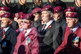 Remembrance Sunday at the Cenotaph in London 2014: Group A10 - Parachute Regimental Association.
Press stand opposite the Foreign Office building, Whitehall, London SW1,
London,
Greater London,
United Kingdom,
on 09 November 2014 at 12:01, image #1222
