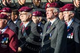 Remembrance Sunday at the Cenotaph in London 2014: Group A10 - Parachute Regimental Association.
Press stand opposite the Foreign Office building, Whitehall, London SW1,
London,
Greater London,
United Kingdom,
on 09 November 2014 at 12:01, image #1225