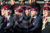 Remembrance Sunday at the Cenotaph in London 2014: Group A10 - Parachute Regimental Association.
Press stand opposite the Foreign Office building, Whitehall, London SW1,
London,
Greater London,
United Kingdom,
on 09 November 2014 at 12:01, image #1227