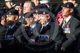 Remembrance Sunday at the Cenotaph in London 2014: Group A36 - The Staffordshire Regiment.
Press stand opposite the Foreign Office building, Whitehall, London SW1,
London,
Greater London,
United Kingdom,
on 09 November 2014 at 12:06, image #1476