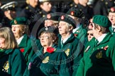 Remembrance Sunday at the Cenotaph in London 2014: Group B2 - Women's Royal Army Corps Association.
Press stand opposite the Foreign Office building, Whitehall, London SW1,
London,
Greater London,
United Kingdom,
on 09 November 2014 at 12:07, image #1513
