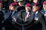 Remembrance Sunday at the Cenotaph in London 2014: Group B10 - Airborne Engineers Association.
Press stand opposite the Foreign Office building, Whitehall, London SW1,
London,
Greater London,
United Kingdom,
on 09 November 2014 at 12:08, image #1600