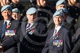 Remembrance Sunday at the Cenotaph in London 2014: Group B12 - Army Air Corps Association.
Press stand opposite the Foreign Office building, Whitehall, London SW1,
London,
Greater London,
United Kingdom,
on 09 November 2014 at 12:08, image #1625