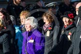 Remembrance Sunday at the Cenotaph in London 2014: Group M5 - Evacuees Reunion Association.
Press stand opposite the Foreign Office building, Whitehall, London SW1,
London,
Greater London,
United Kingdom,
on 09 November 2014 at 12:15, image #2016