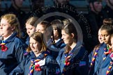 Remembrance Sunday at the Cenotaph in London 2014: Group M50 - Girlguiding London & South East England.
Press stand opposite the Foreign Office building, Whitehall, London SW1,
London,
Greater London,
United Kingdom,
on 09 November 2014 at 12:21, image #2319