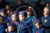 Remembrance Sunday at the Cenotaph in London 2014: Group M53 - Church Lads & Church Girls Brigade.
Press stand opposite the Foreign Office building, Whitehall, London SW1,
London,
Greater London,
United Kingdom,
on 09 November 2014 at 12:22, image #2349