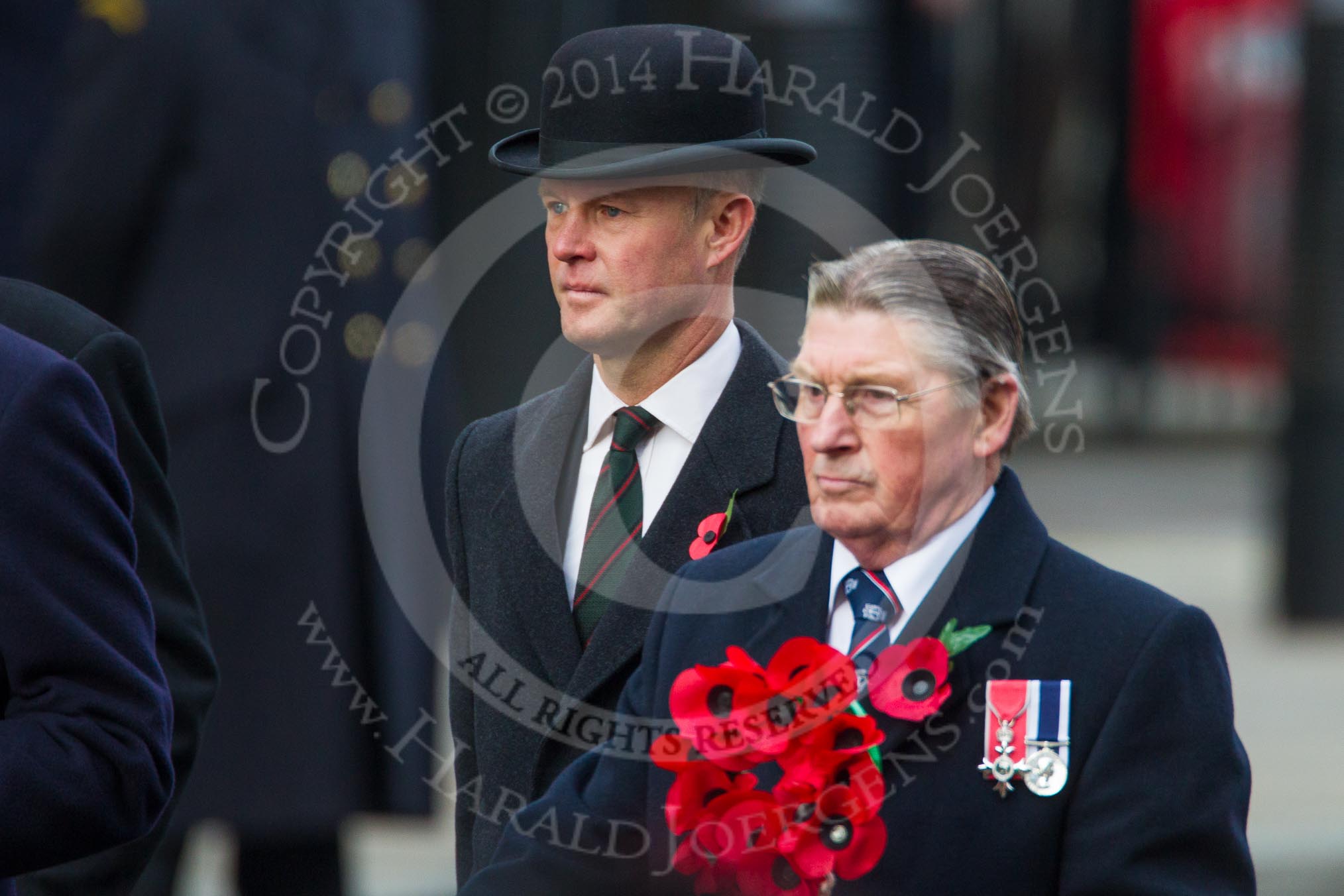 Remembrance Sunday at the Cenotaph in London 2014: The representative of the Royal Navy Association.
Press stand opposite the Foreign Office building, Whitehall, London SW1,
London,
Greater London,
United Kingdom,
on 09 November 2014 at 11:26, image #307