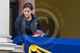 Remembrance Sunday at the Cenotaph in London 2014: One of the dignitaries on a balcony of the Foereign- and Commonwealth Office..
Press stand opposite the Foreign Office building, Whitehall, London SW1,
London,
Greater London,
United Kingdom,
on 09 November 2014 at 09:59, image #22