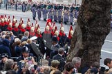 Remembrance Sunday at the Cenotaph in London 2014: The detachment of the Household Cavalry arrives on Whitehall.
Press stand opposite the Foreign Office building, Whitehall, London SW1,
London,
Greater London,
United Kingdom,
on 09 November 2014 at 10:25, image #61