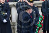 Remembrance Sunday at the Cenotaph in London 2014: The heads of the Royal Navy Association with their wreath.
Press stand opposite the Foreign Office building, Whitehall, London SW1,
London,
Greater London,
United Kingdom,
on 09 November 2014 at 10:40, image #83