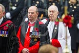 Remembrance Sunday at the Cenotaph in London 2014: The Chaplain General to HM Land Forces, Reverend Dr David George Coulter, behind him the Sub-Dean of Her Majesty's Chapels Royal, the Reverend Prebendary William Scott.
Press stand opposite the Foreign Office building, Whitehall, London SW1,
London,
Greater London,
United Kingdom,
on 09 November 2014 at 10:54, image #112