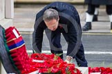 Photo 1411091108371D44450HaraldJoergens Remembrance Sunday at the Cenotaph in London 2014: The leader of the Democratic Unionist Party, Nigel Dodds, laying his wreath at the Cenotaph.
Press stand opposite the Foreign Office building, Whitehall, London SW1,
London,
Greater London,
United Kingdom,
on 09 November 2014 at 11:08, image #232