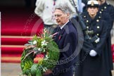 Photo 1411091109161D44467HaraldJoergens Remembrance Sunday at the Cenotaph in London 2014: Philip Hammond, Secretary of State for Foreign and Commonwealth Affairs, on the way to the Cenotaph to lay his wreath.
Press stand opposite the Foreign Office building, Whitehall, London SW1,
London,
Greater London,
United Kingdom,
on 09 November 2014 at 11:09, image #235