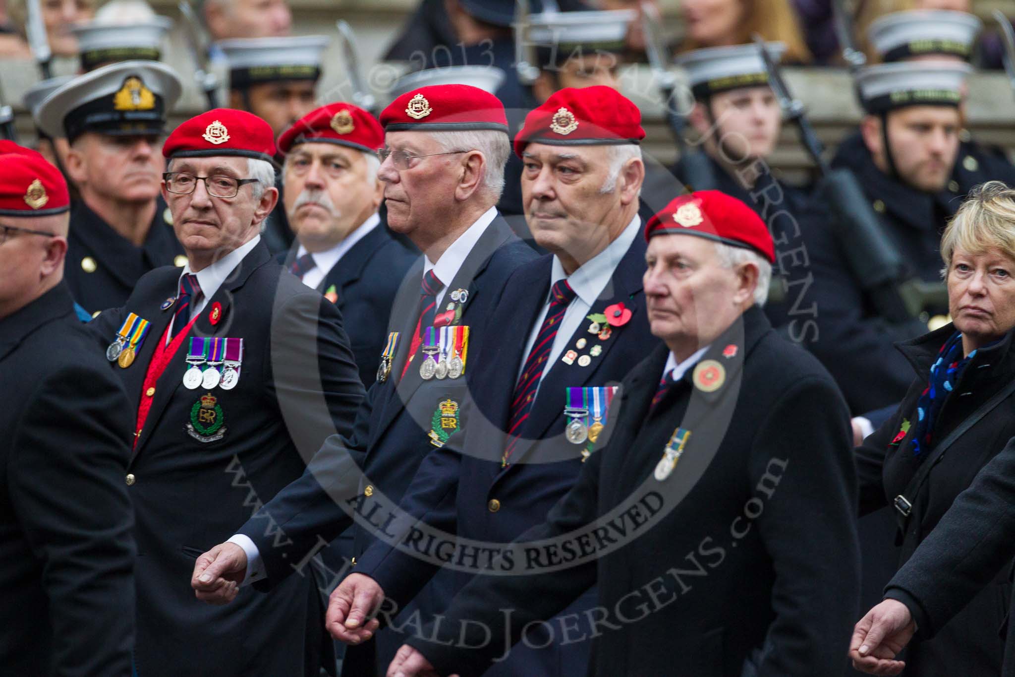 Remembrance Sunday at the Cenotaph 2015: Group B16, Royal Military Police Association.
Cenotaph, Whitehall, London SW1,
London,
Greater London,
United Kingdom,
on 08 November 2015 at 11:40, image #137