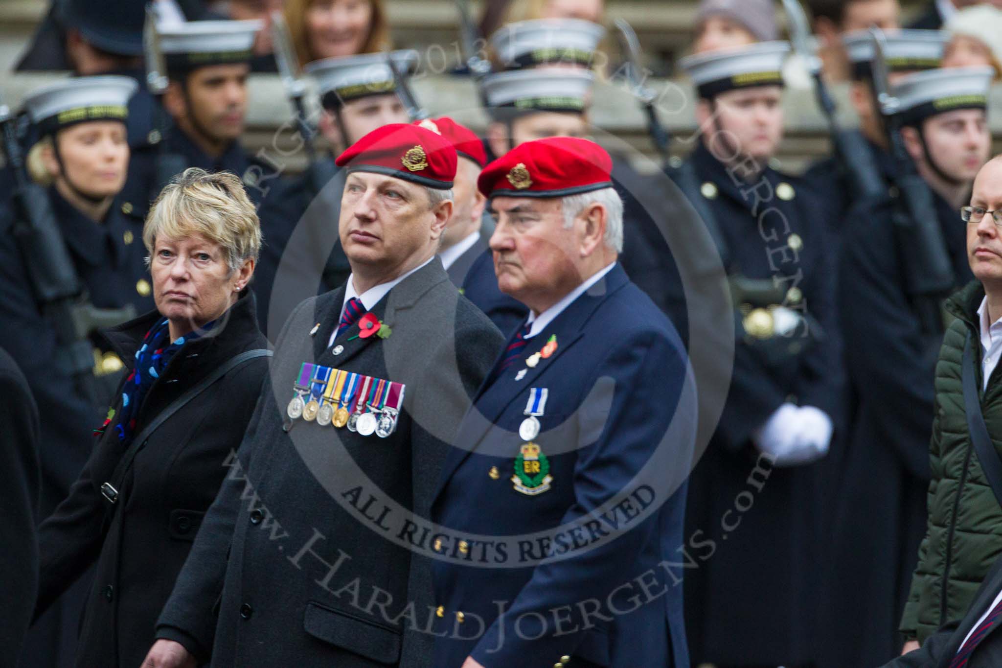 Remembrance Sunday at the Cenotaph 2015: Group B16, Royal Military Police Association.
Cenotaph, Whitehall, London SW1,
London,
Greater London,
United Kingdom,
on 08 November 2015 at 11:40, image #138