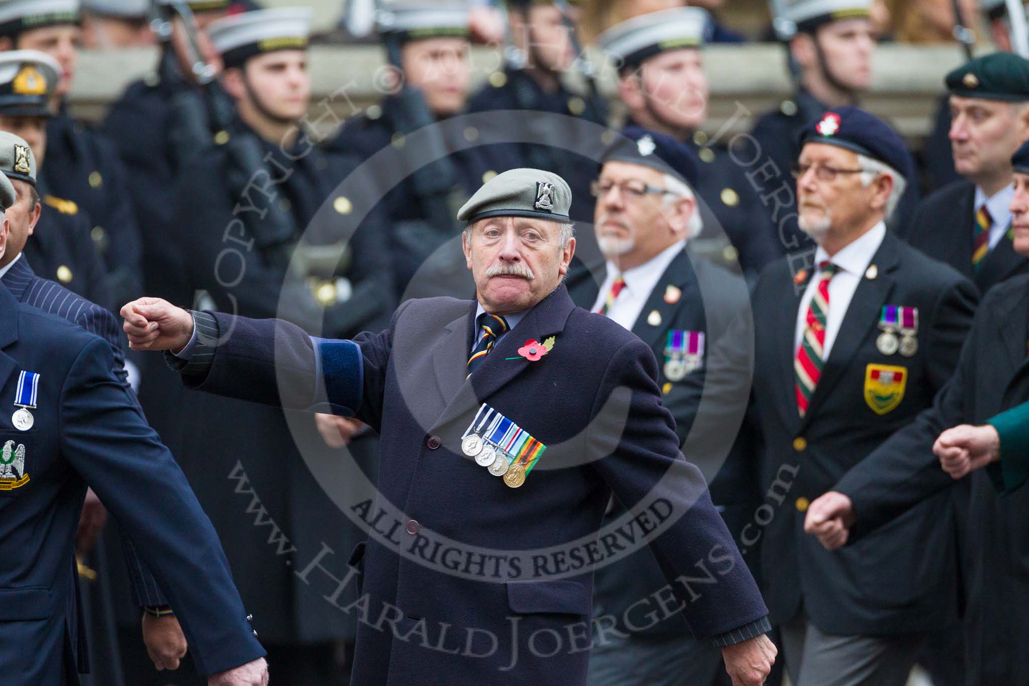 Remembrance Sunday at the Cenotaph 2015: Group B22, Royal Scots Dragoon Guards.
Cenotaph, Whitehall, London SW1,
London,
Greater London,
United Kingdom,
on 08 November 2015 at 11:40, image #174