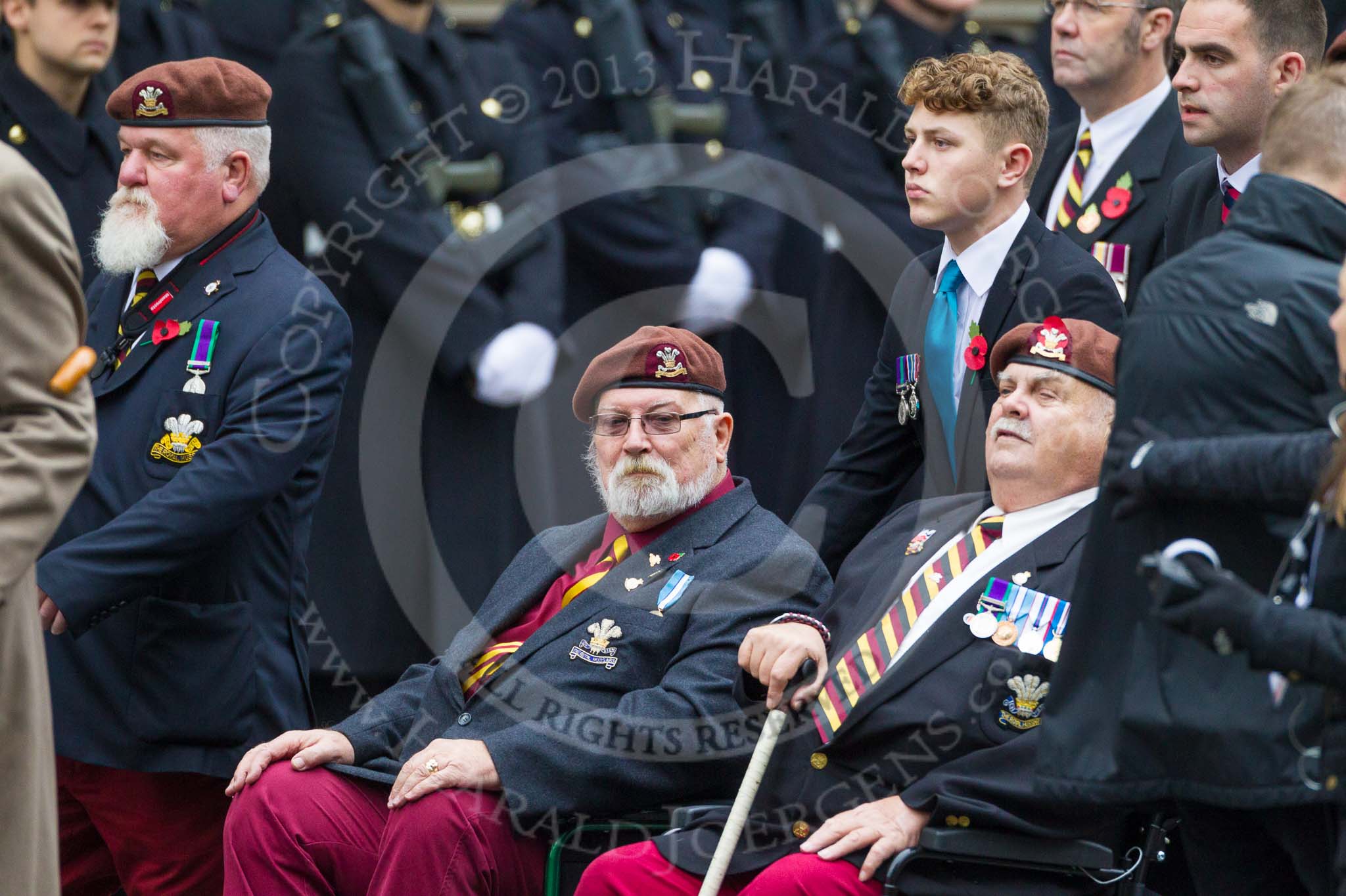 Remembrance Sunday at the Cenotaph 2015: Group B25, Kings Royal Hussars Regimental Association.
Cenotaph, Whitehall, London SW1,
London,
Greater London,
United Kingdom,
on 08 November 2015 at 11:41, image #187