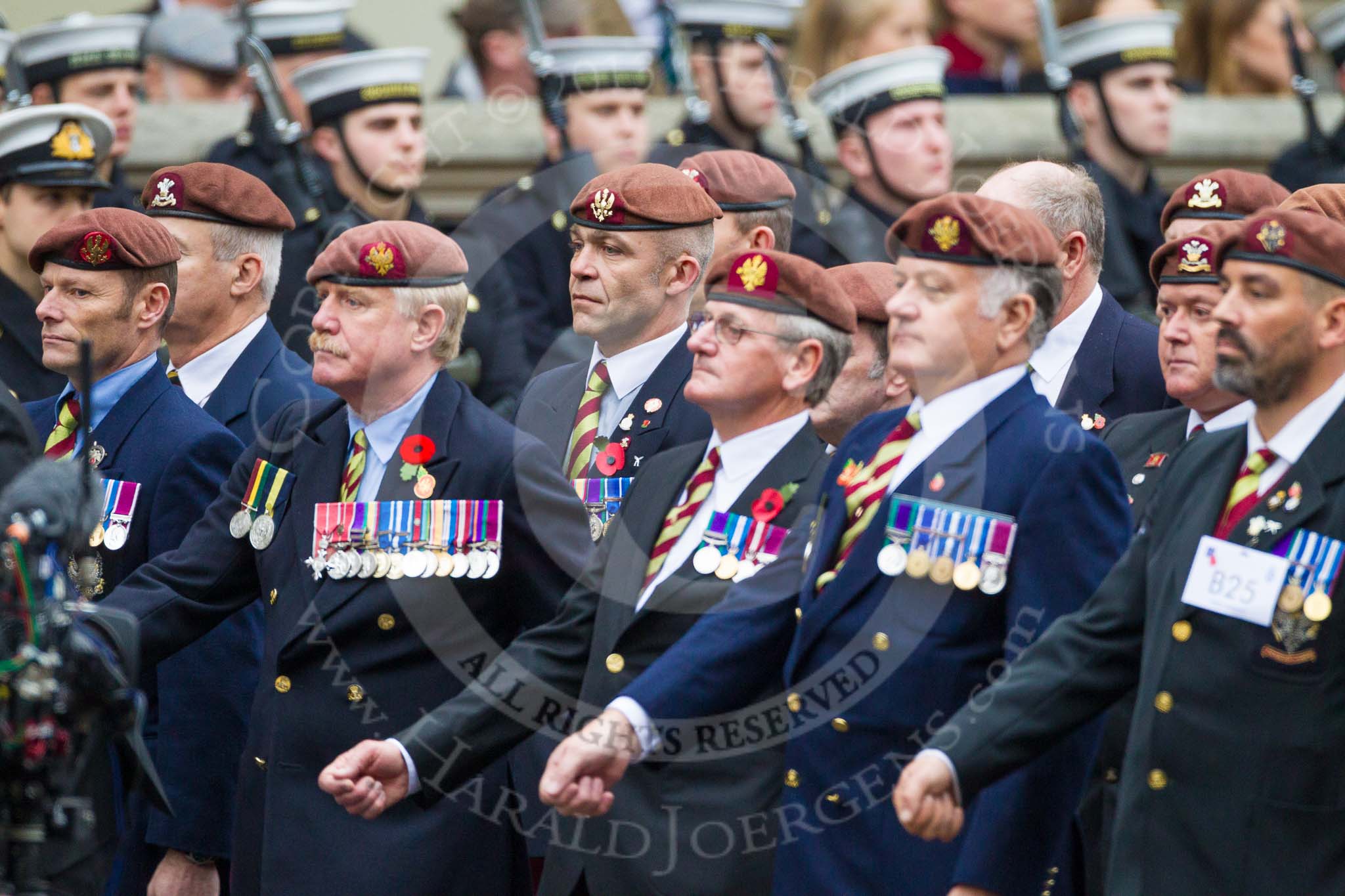 Remembrance Sunday at the Cenotaph 2015: Group B25, Kings Royal Hussars Regimental Association.
Cenotaph, Whitehall, London SW1,
London,
Greater London,
United Kingdom,
on 08 November 2015 at 11:41, image #189