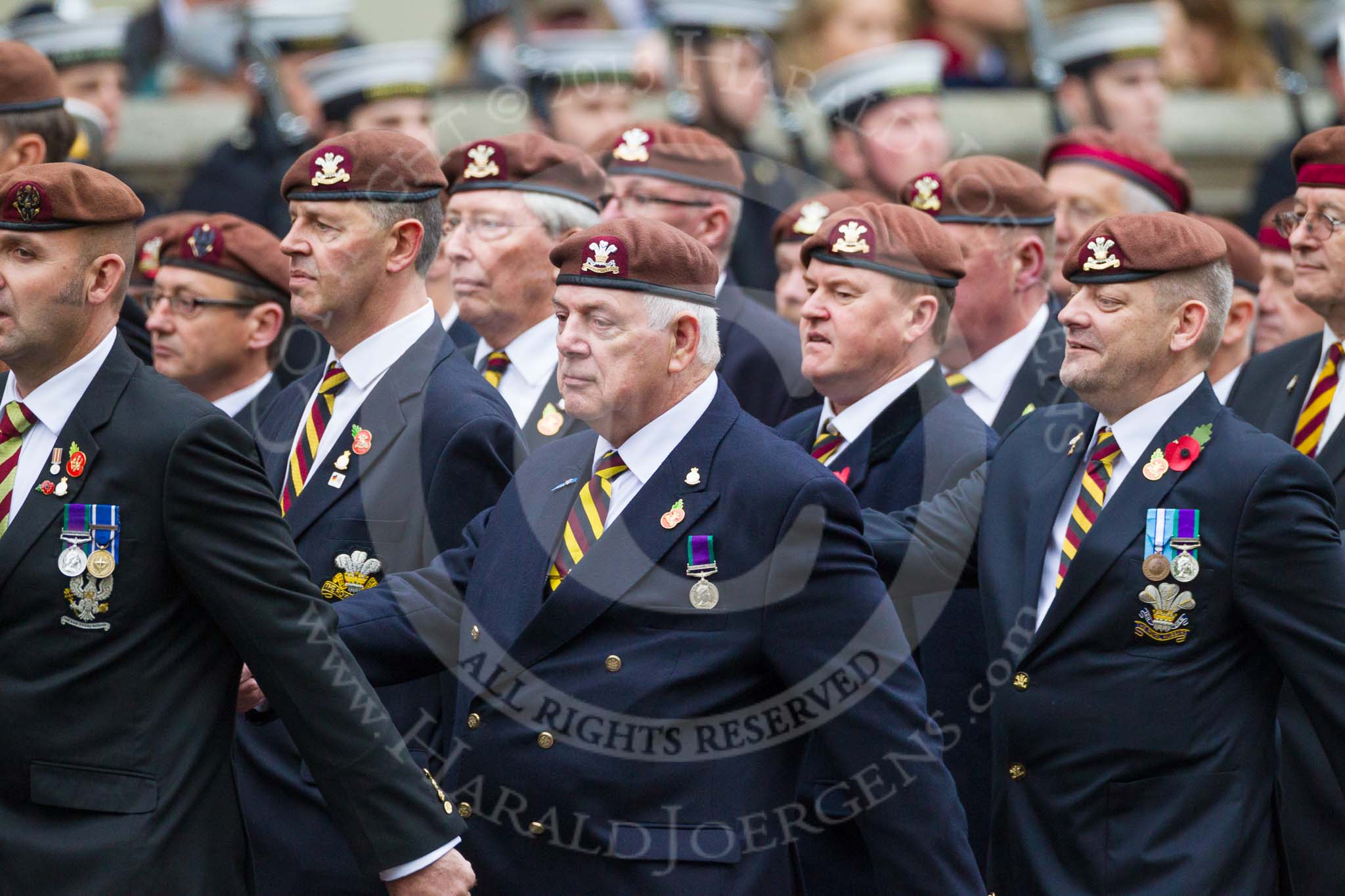 Remembrance Sunday at the Cenotaph 2015: Group B25, Kings Royal Hussars Regimental Association.
Cenotaph, Whitehall, London SW1,
London,
Greater London,
United Kingdom,
on 08 November 2015 at 11:41, image #197