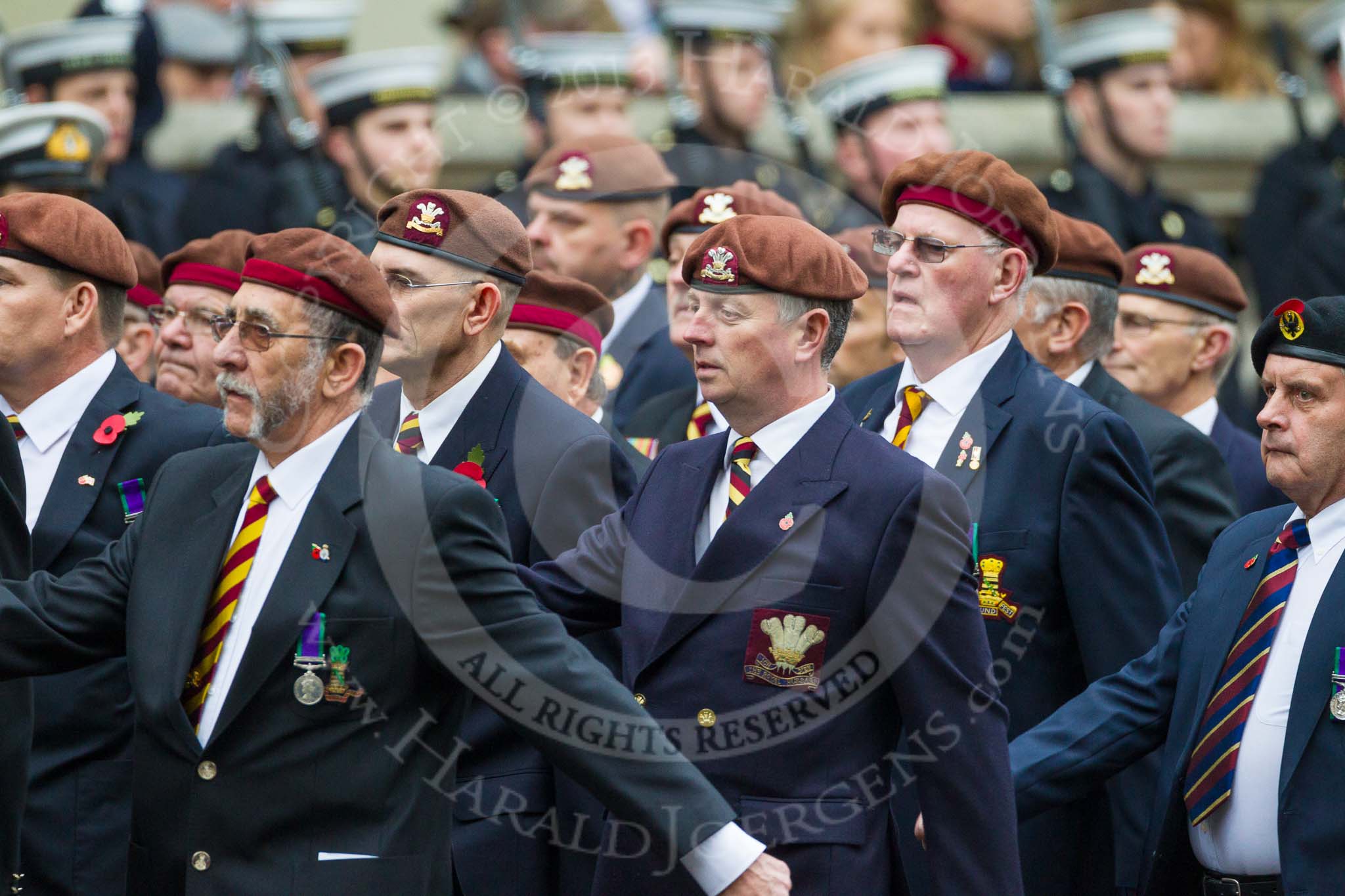 Remembrance Sunday at the Cenotaph 2015: Group B25, Kings Royal Hussars Regimental Association.
Cenotaph, Whitehall, London SW1,
London,
Greater London,
United Kingdom,
on 08 November 2015 at 11:41, image #200