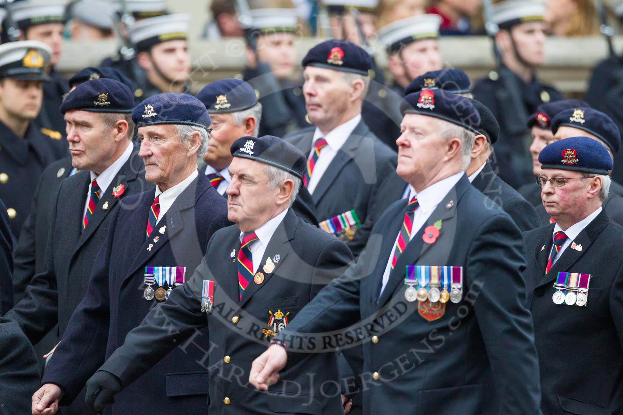 Remembrance Sunday at the Cenotaph 2015: Group B26, 16/5th Queen's Royal Lancers.
Cenotaph, Whitehall, London SW1,
London,
Greater London,
United Kingdom,
on 08 November 2015 at 11:41, image #207