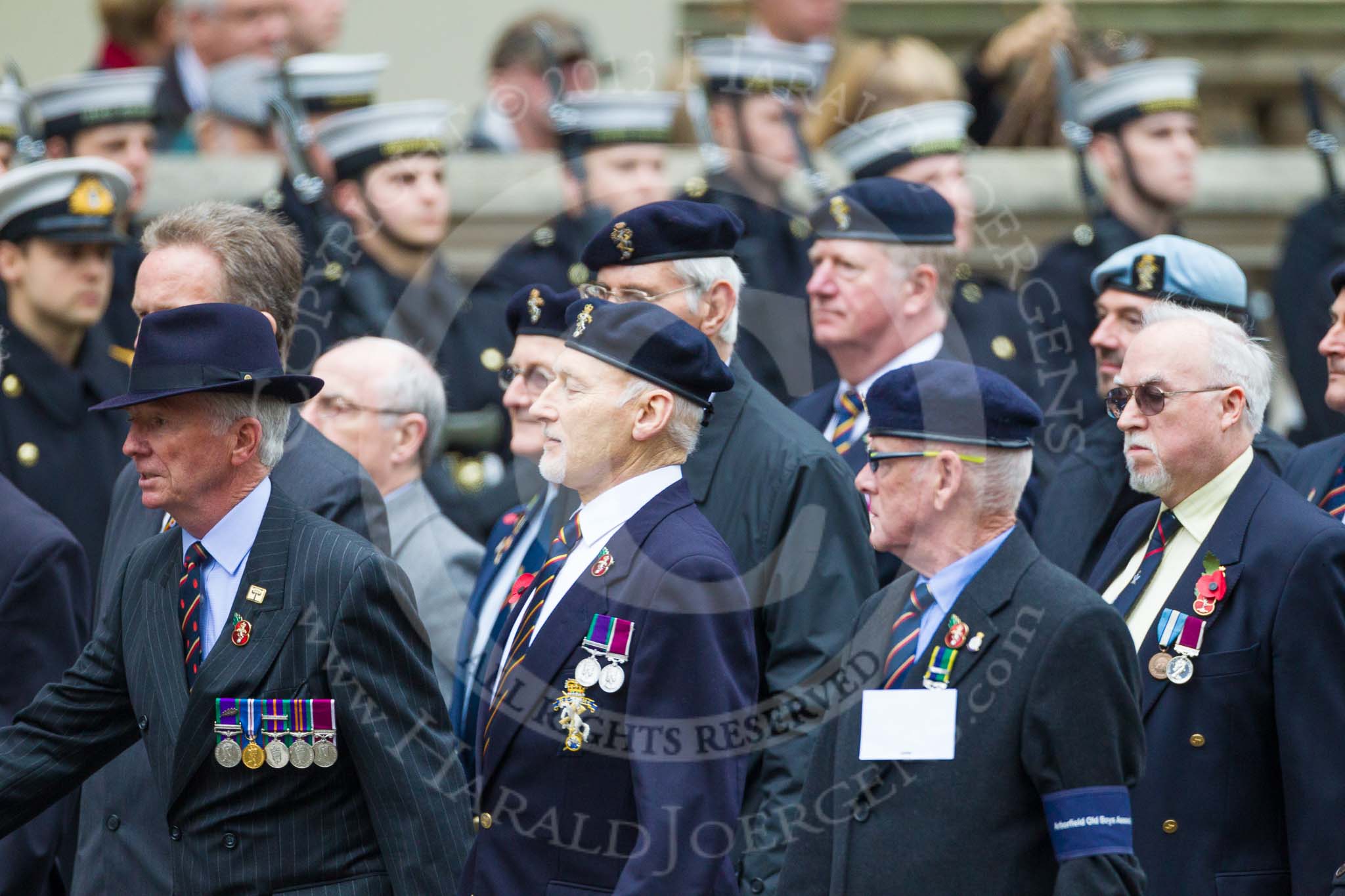 Remembrance Sunday at the Cenotaph 2015: Group B32, Arborfield Old Boys Association.
Cenotaph, Whitehall, London SW1,
London,
Greater London,
United Kingdom,
on 08 November 2015 at 11:42, image #251