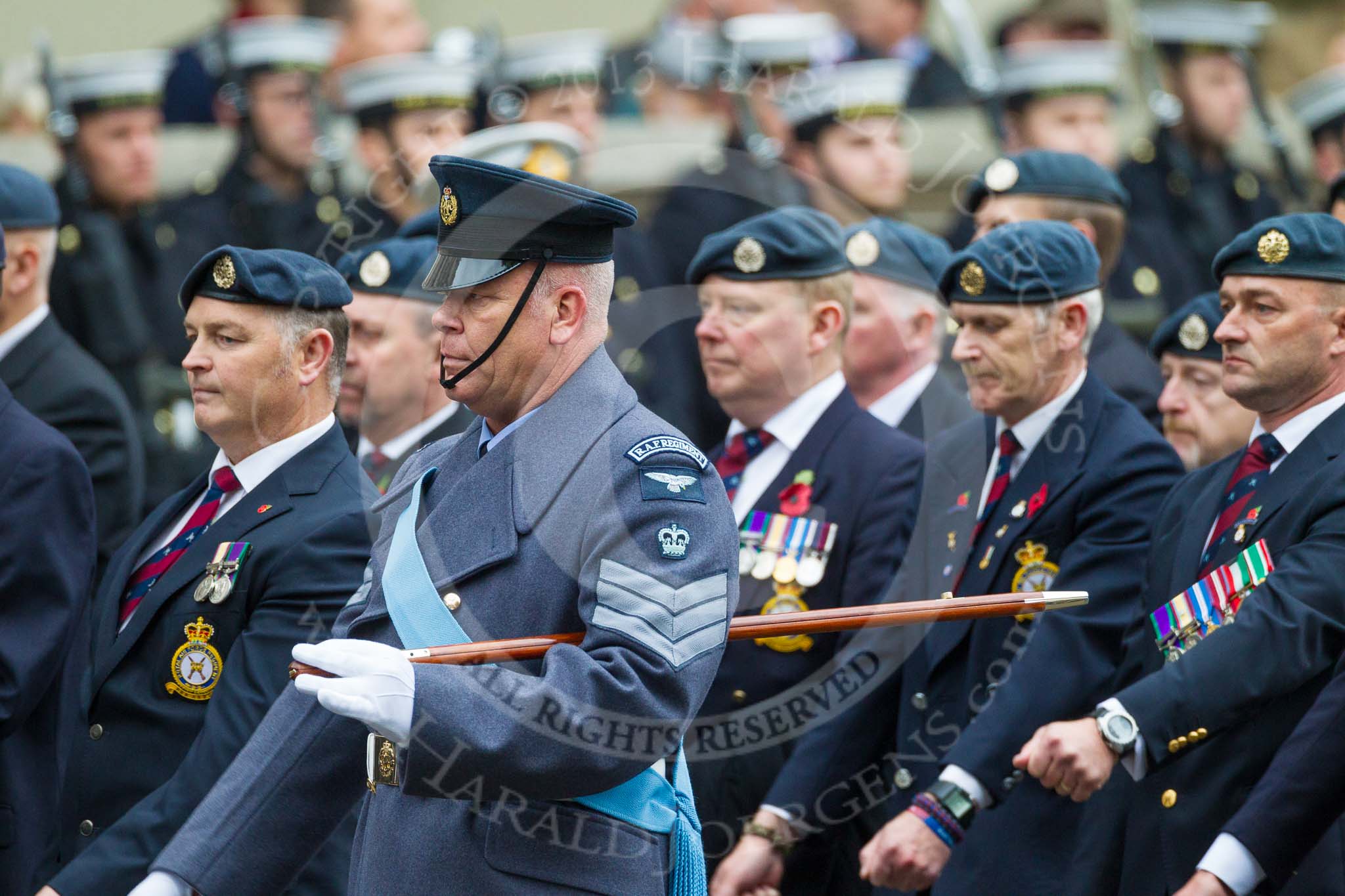Remembrance Sunday at the Cenotaph 2015: C2, Royal Air Force Regiment Association.
Cenotaph, Whitehall, London SW1,
London,
Greater London,
United Kingdom,
on 08 November 2015 at 11:47, image #415
