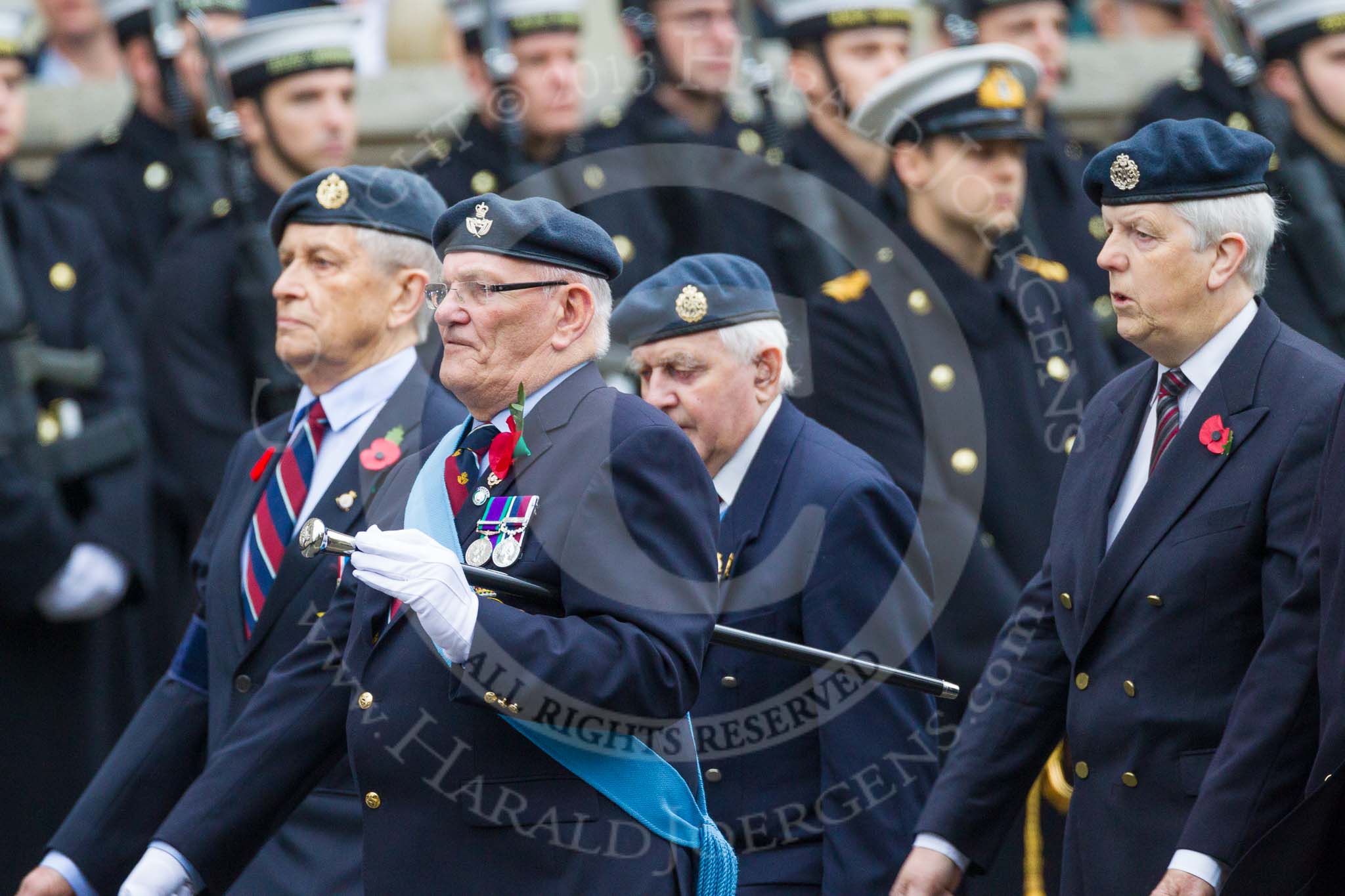 Remembrance Sunday at the Cenotaph 2015: Group C5, National Service (Royal Air Force) Association.
Cenotaph, Whitehall, London SW1,
London,
Greater London,
United Kingdom,
on 08 November 2015 at 11:48, image #456