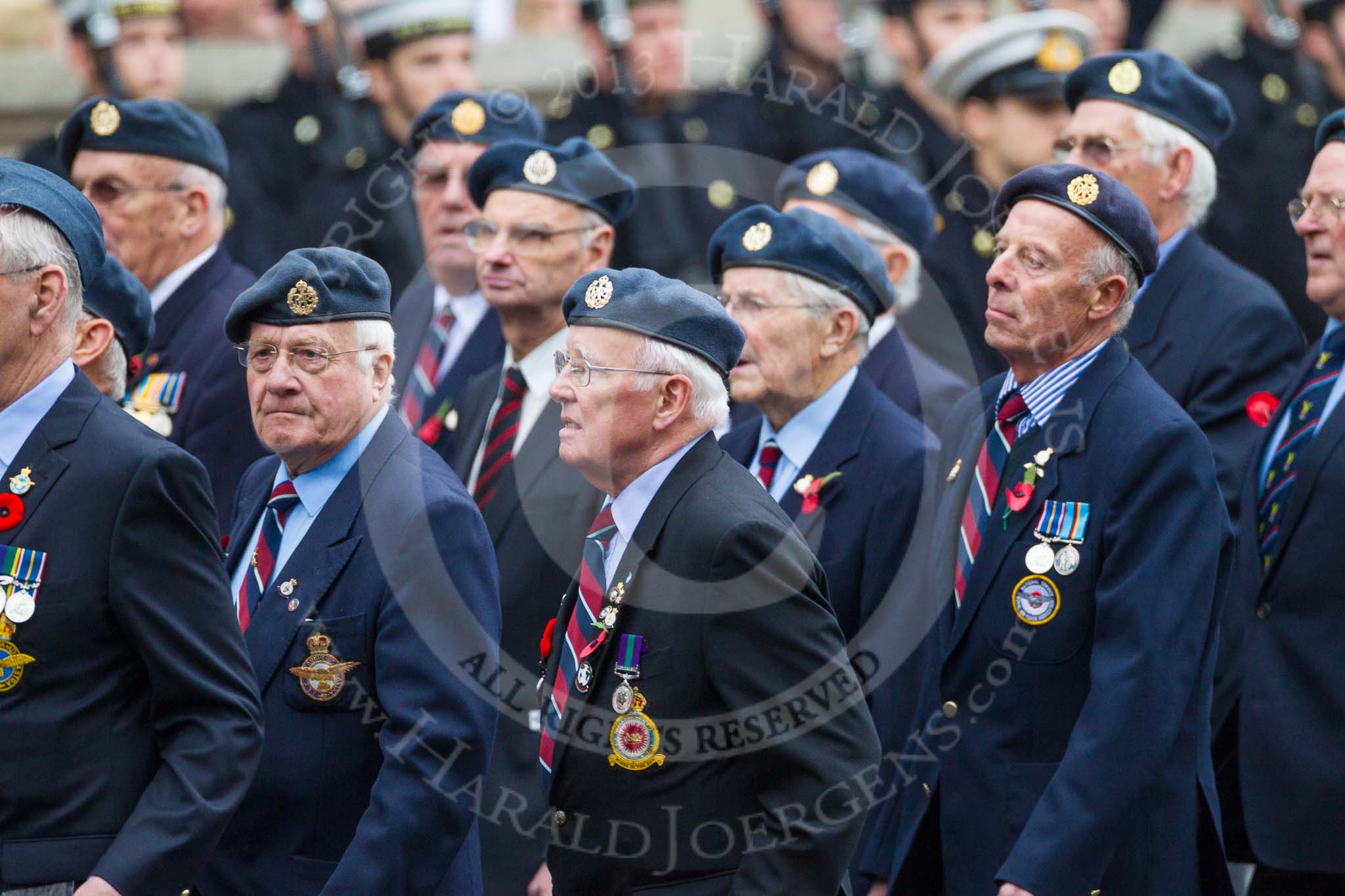 Remembrance Sunday at the Cenotaph 2015: Group C5, National Service (Royal Air Force) Association.
Cenotaph, Whitehall, London SW1,
London,
Greater London,
United Kingdom,
on 08 November 2015 at 11:48, image #460