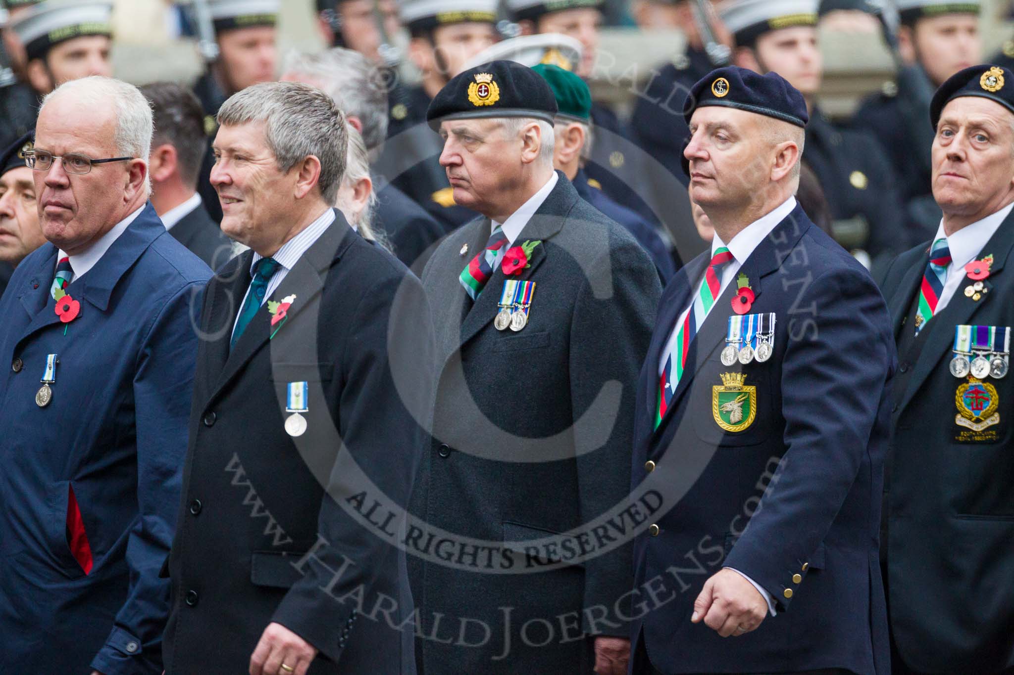 Remembrance Sunday at the Cenotaph 2015: Group D10, South Atlantic Medal Association.
Cenotaph, Whitehall, London SW1,
London,
Greater London,
United Kingdom,
on 08 November 2015 at 11:53, image #632