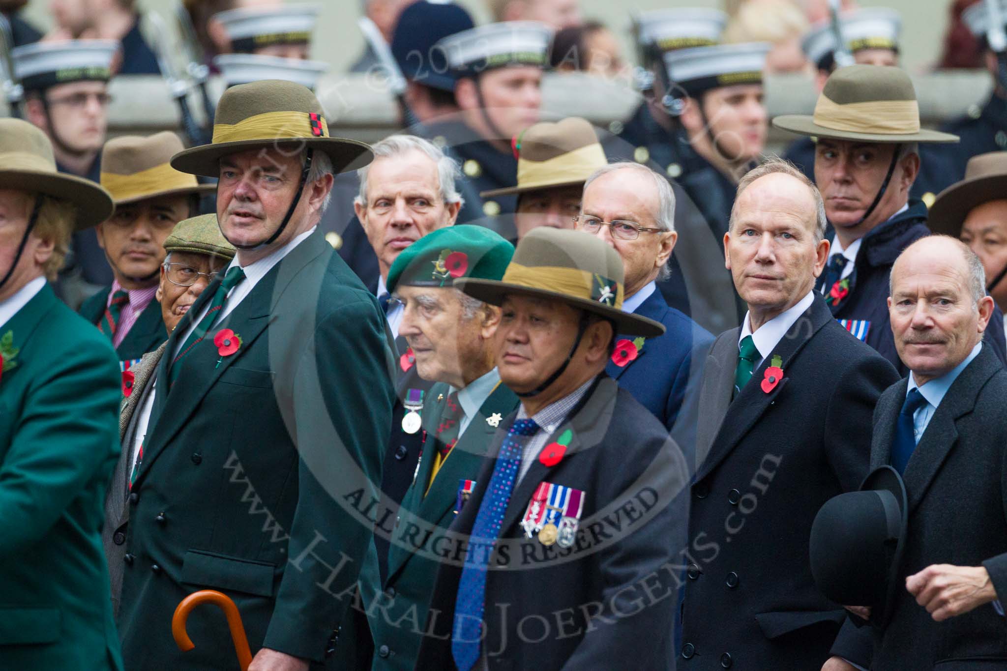 Remembrance Sunday at the Cenotaph 2015: Group D16, Gurkha Brigade Association.
Cenotaph, Whitehall, London SW1,
London,
Greater London,
United Kingdom,
on 08 November 2015 at 11:54, image #683