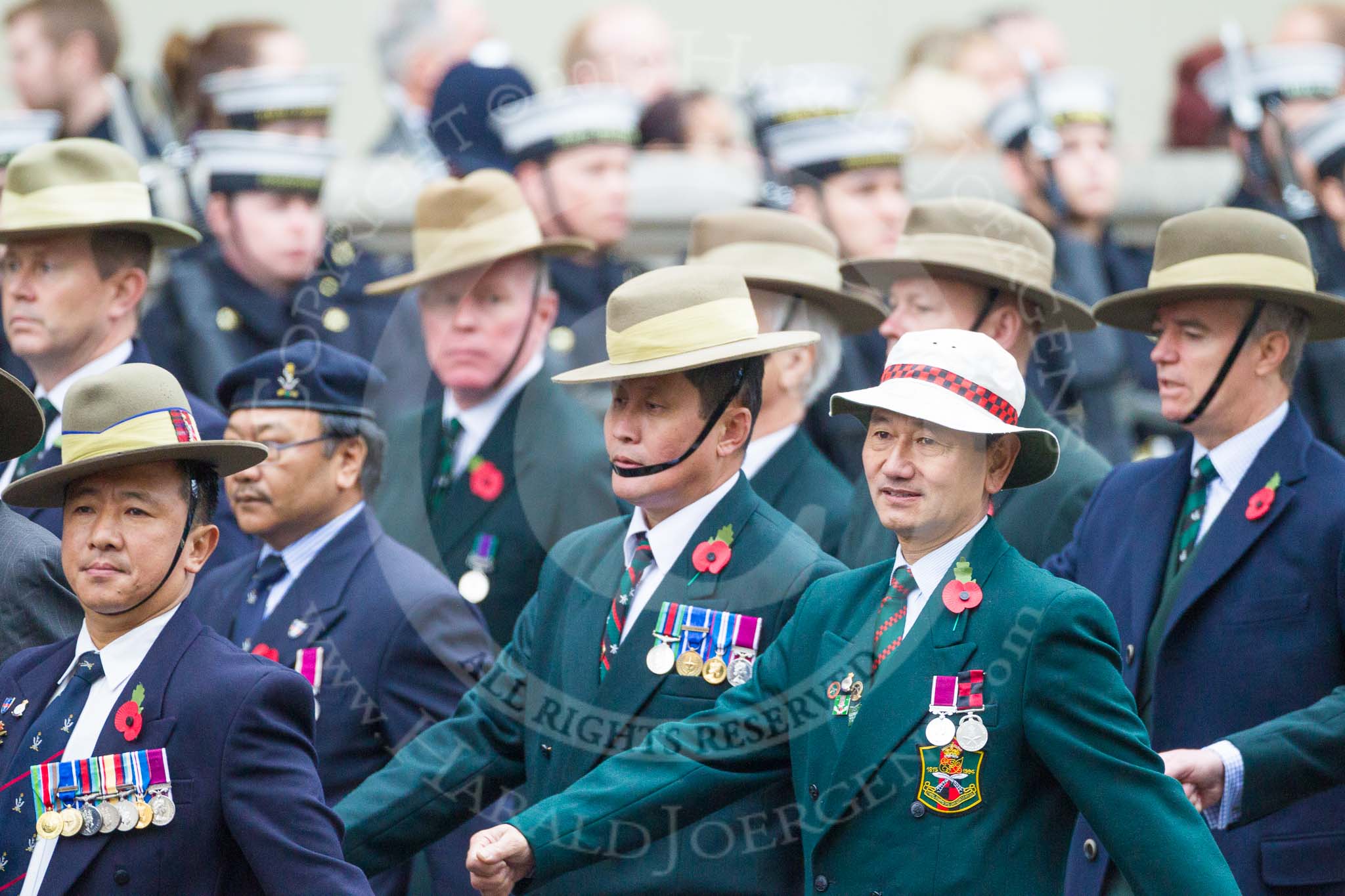 Remembrance Sunday at the Cenotaph 2015: Group D16, Gurkha Brigade Association.
Cenotaph, Whitehall, London SW1,
London,
Greater London,
United Kingdom,
on 08 November 2015 at 11:54, image #689