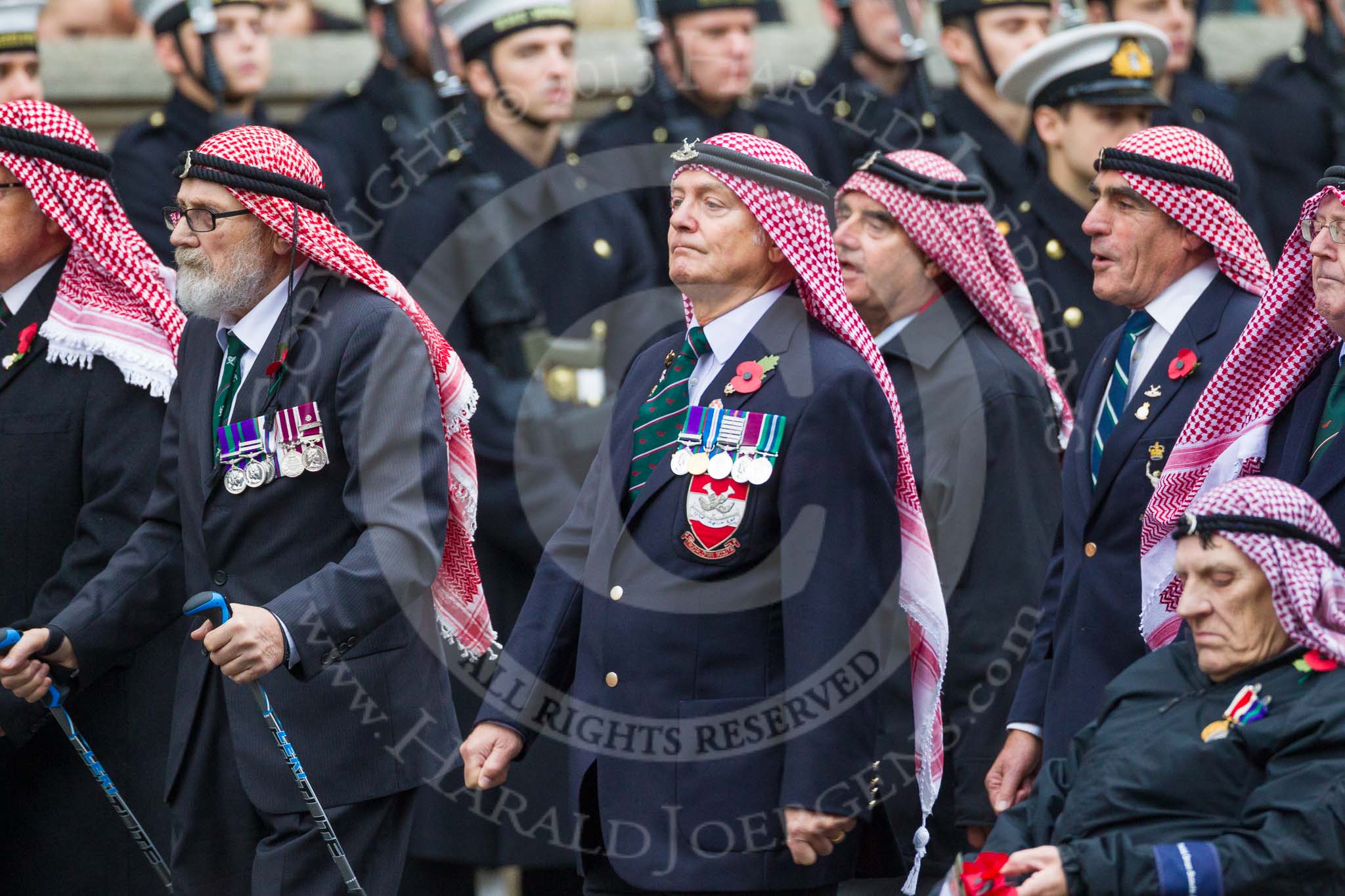 Remembrance Sunday at the Cenotaph 2015: Group D19, Trucial Oman Scouts Association.
Cenotaph, Whitehall, London SW1,
London,
Greater London,
United Kingdom,
on 08 November 2015 at 11:55, image #703