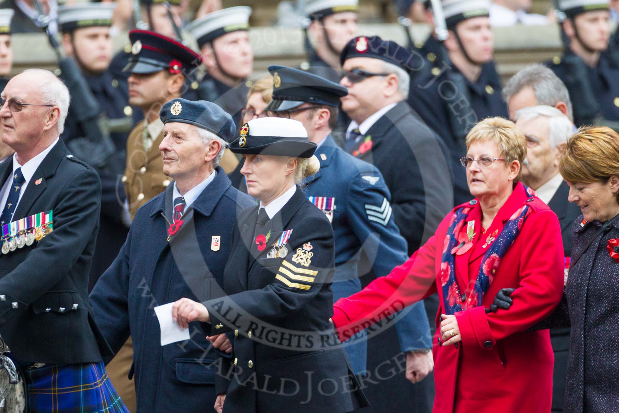 Remembrance Sunday at the Cenotaph 2015: Group F1, Blind Veterans UK.
Cenotaph, Whitehall, London SW1,
London,
Greater London,
United Kingdom,
on 08 November 2015 at 11:57, image #761