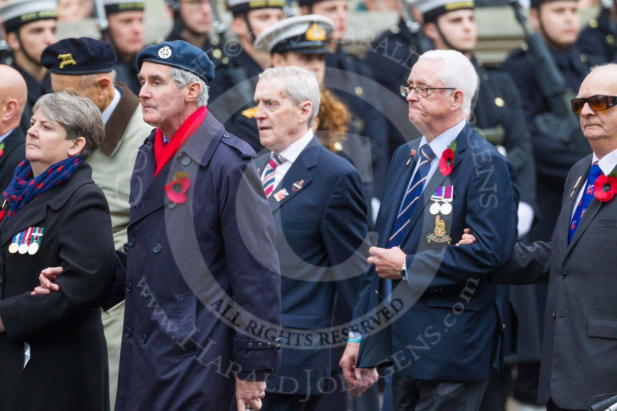 Remembrance Sunday at the Cenotaph 2015: Group F1, Blind Veterans UK.
Cenotaph, Whitehall, London SW1,
London,
Greater London,
United Kingdom,
on 08 November 2015 at 11:57, image #771